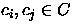 $c_i, c_j \in C$