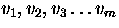 ${v_1,v_2,v_3 \dots v_m} $