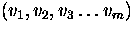 $(v_1,v_2,v_3 \dots v_m)$