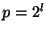 $p = 2^l$