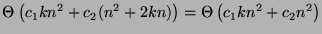 $\Theta\left(c_{1}kn^{2} + c_{2}(n^{2} + 2kn)\right) = \Theta\left(c_{1}kn^{2} + c_{2}n^{2}\right)$