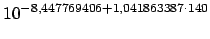 $\displaystyle 10^{-8,447769406 + 1,041863387 \cdot 140}$