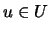$u\in U$