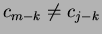 $c_{m-k} \neq c_{j-k}$