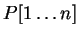 $P[1\ldots n]$