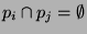 $p_i \cap p_j = \emptyset$