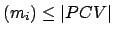 $\displaystyle (m_i) \leq \vert PCV\vert$