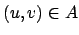 $ (u, v) \in A$