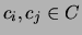 $c_i, c_j \in C$