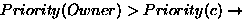 $Priority(Owner) \gt Priority(c) \rightarrow$