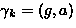 $\gamma_{k} = (g,a)$