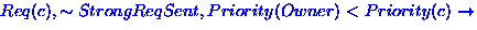 $Req(c),
 \sim StrongReqSent, Priority(Owner) < Priority(c) \rightarrow$